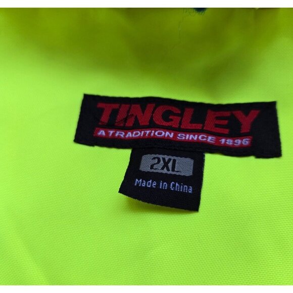 Tingley Men's High-Visibility Reflective Raincoat 2XL Yellow Waterproof - Picture 3 of 12